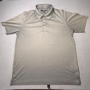 Greg Norman Gray‎ Diamond pattern Play Dry Golf POLO SHIRT Large L Poly